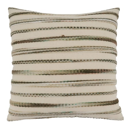 SARO 839.M22SC 22 In. Square Multicolor Stripe Weave Design Pillow Cover